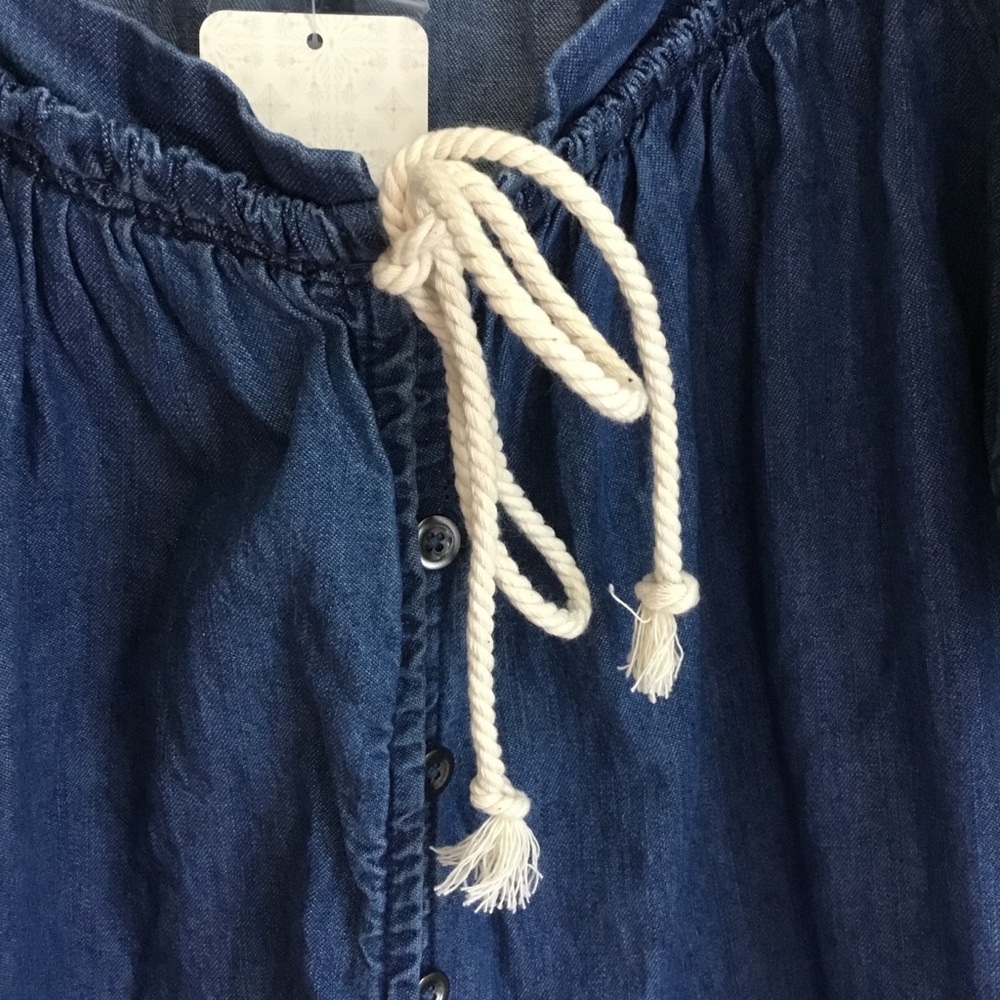 Free People Dark Wash County Line Romper - Picture 4 of 12